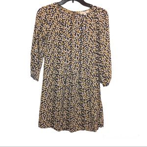 Boden‎ Polka Dot 3/4 Sleeve Dress Yellow Blue 2R